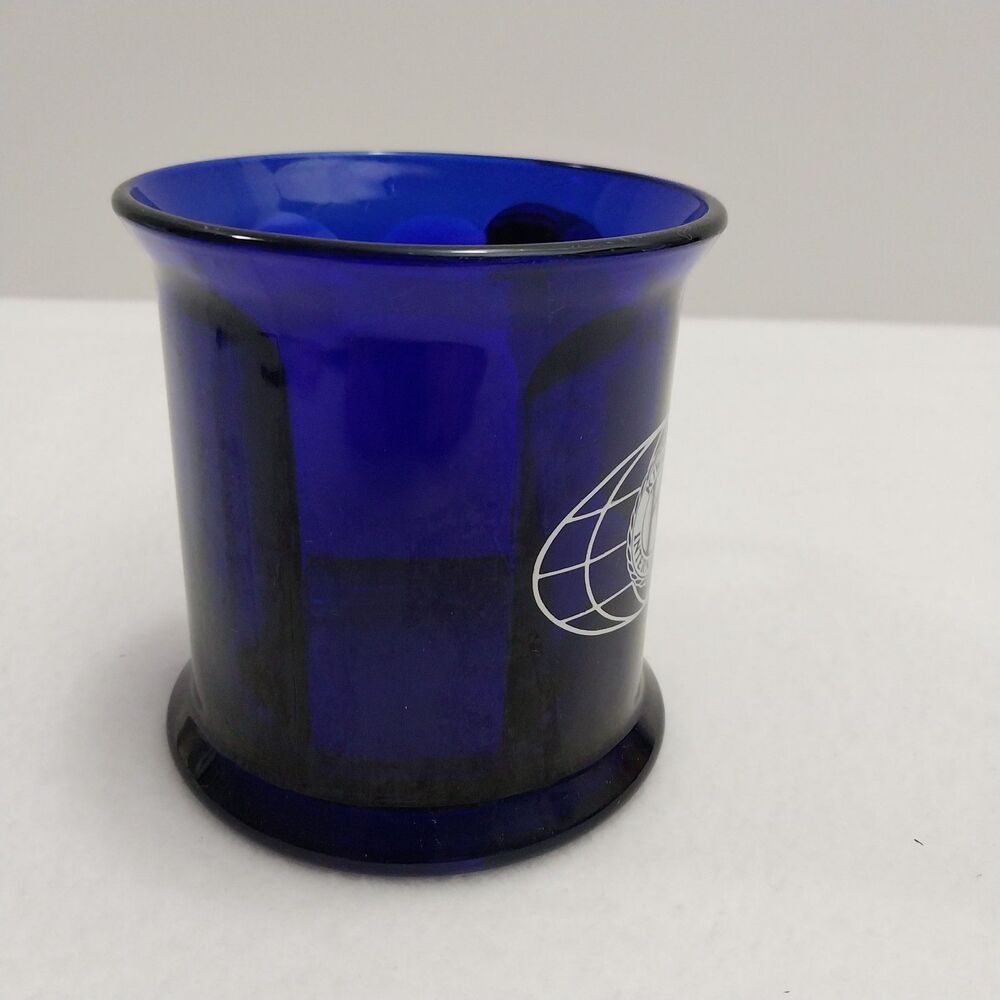 Kiwanis International Coffee Cup Blue Cobalt Glass #X12 - Picture 3 of 7